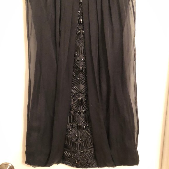 New Moschino Layered Silk Beaded Dress Black Shift Mini Sleeveless Chiffon - Picture 6 of 8